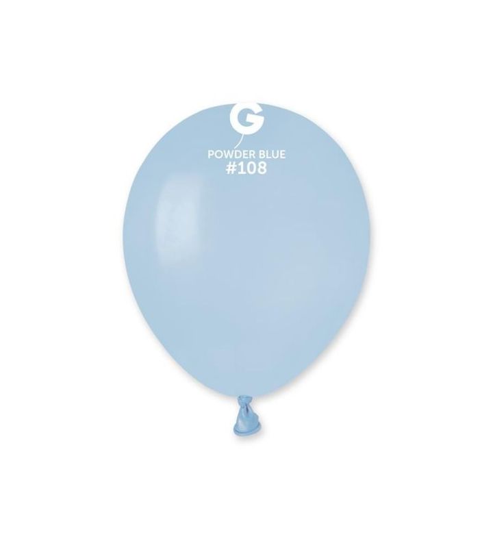 5" Gemar Powder Blue 108 Latex Balloons 50ct