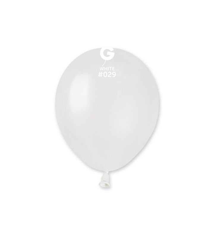 5" Gemar White Metallic 029 Latex Balloons 50ct