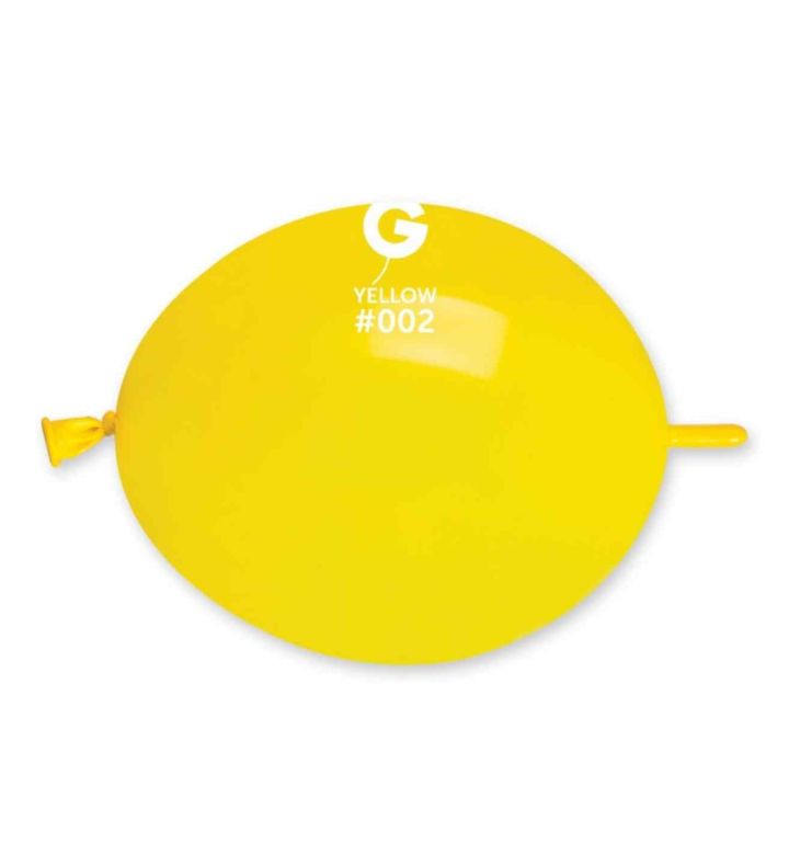 6" Gemar Yellow 002 Link Latex Balloons 100ct
