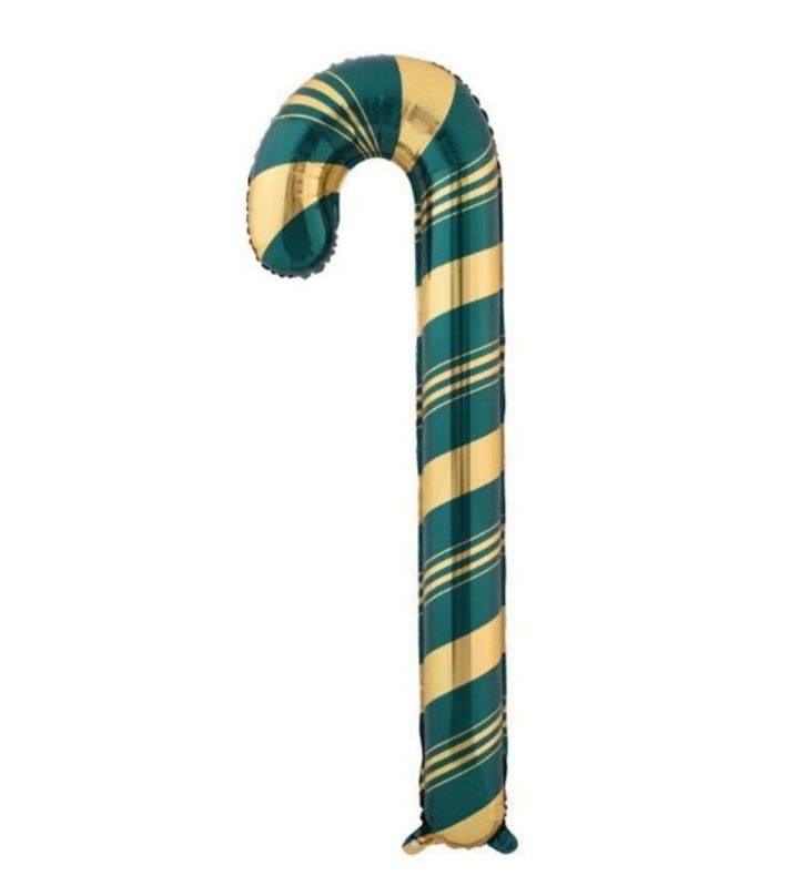 60x150cm Bamboo Party Greenl/Gold Candy Cane