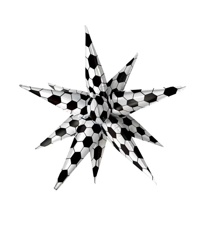 63.5cm Football Pattern Starburst Bamboo Party Foil Balloon