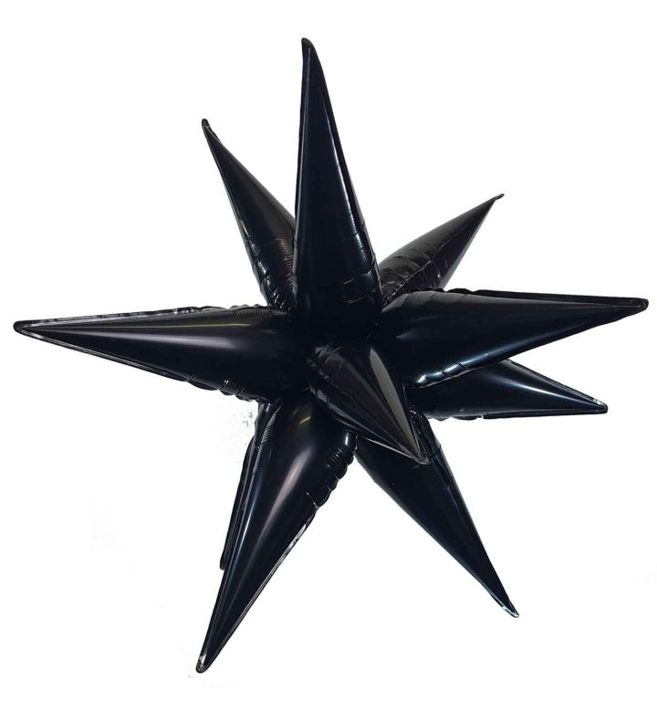 63.5cm Black Starburst Bamboo Party Foil Balloon