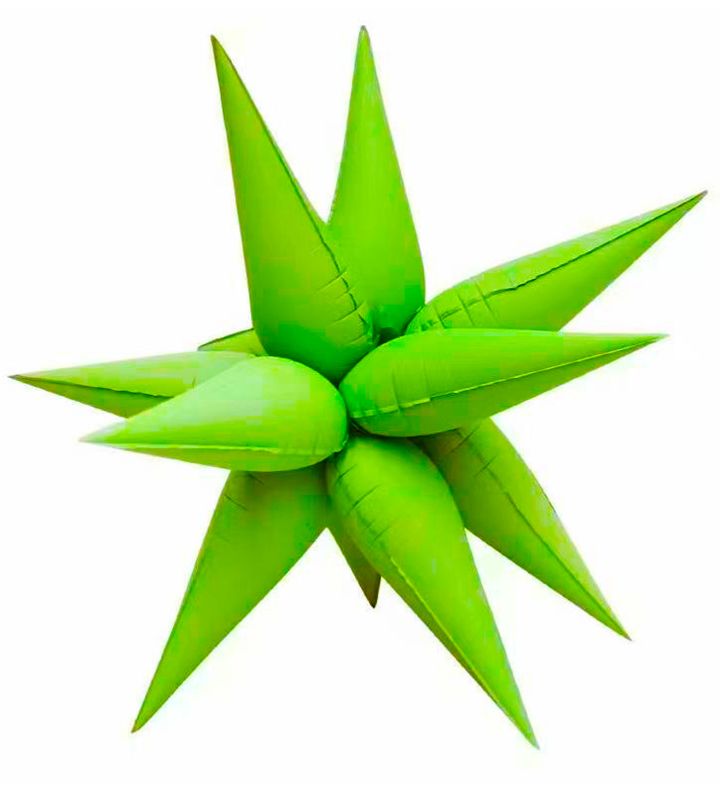 63.5cm Neon Green Starburst Bamboo Party Foil Balloon