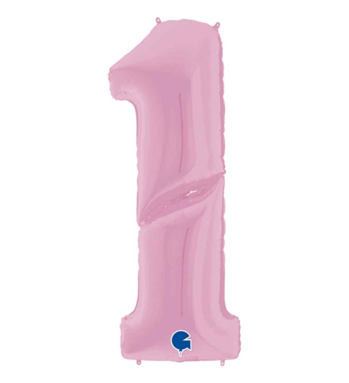 64" Pink Number 1 Grabo Foil Balloon