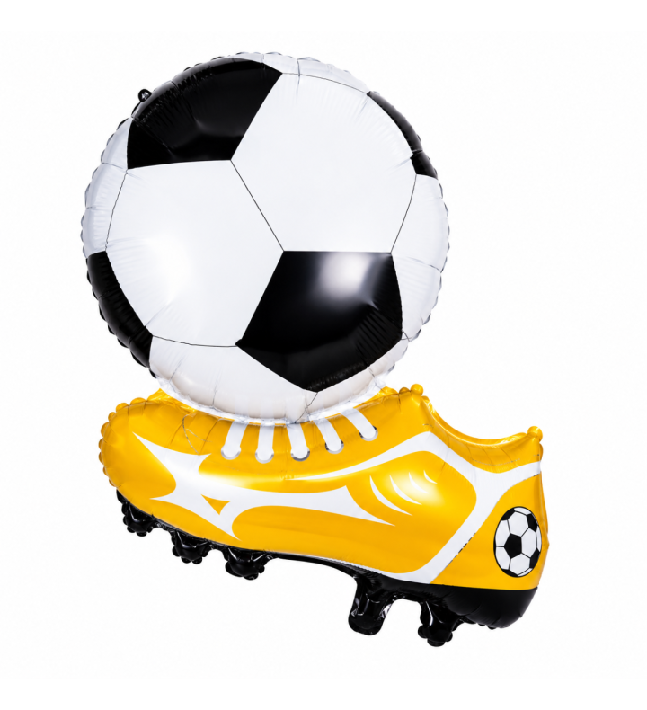Gold Football Boot With Football Foil Balloon