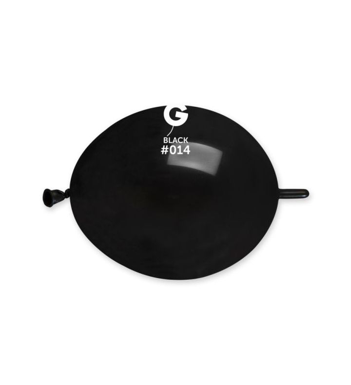 6" Gemar Black 014 Link Latex Balloons 100ct
