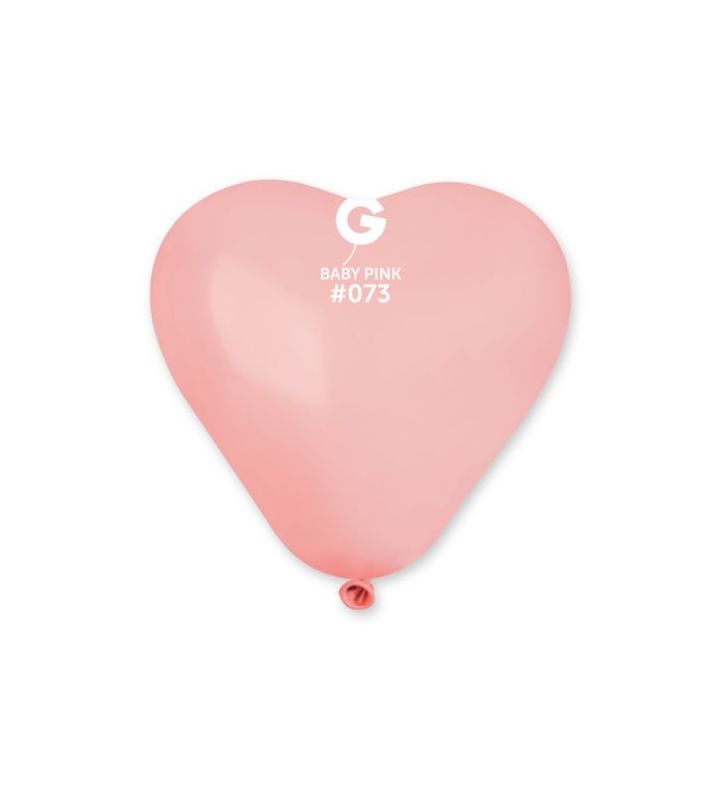 6" Gemar Heart Shape Baby Pink 073 Latex Balloons 100ct