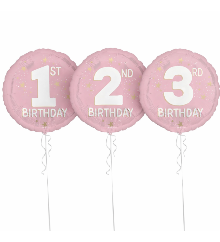18" Little Miss Birthday Anagram Foil Balloon Ages 1-3