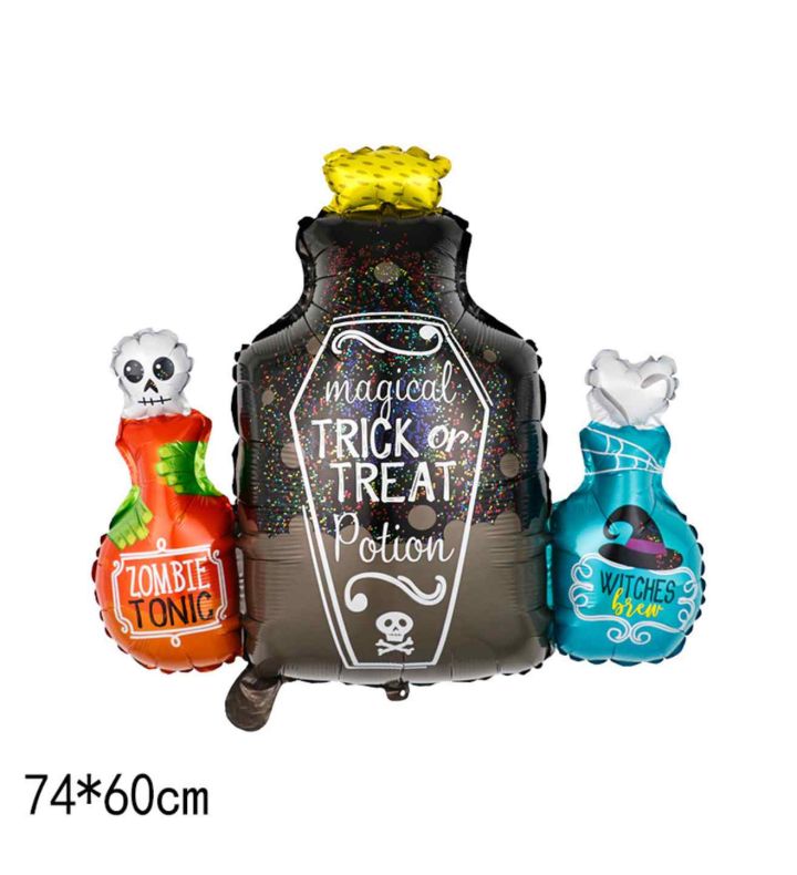 75cm Bamboo Party Trick or Treat Potion Bottles Foil Balloon