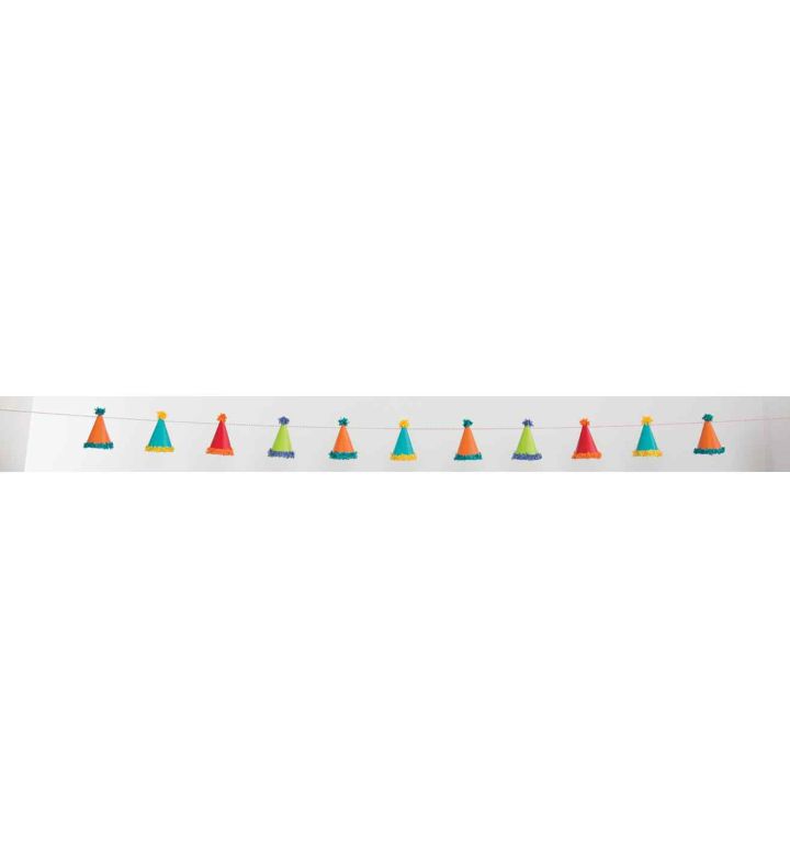 7ft Unique Party Pom Pom Mini Hat Garland