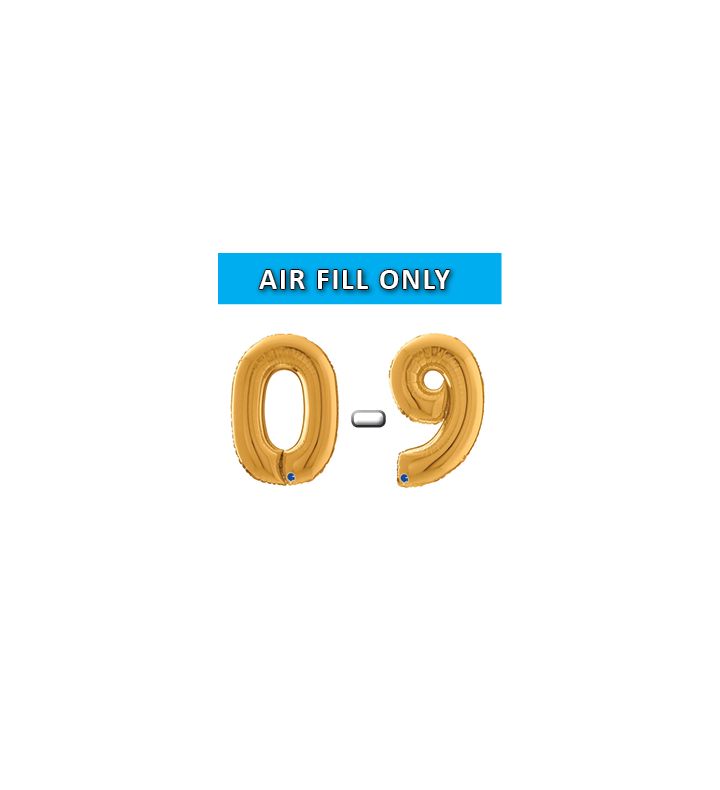 7" Gold Numbers Grabo Foil Balloons