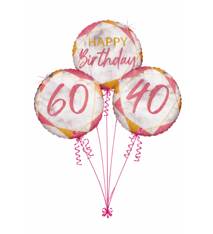 18" Grabo Marble Mate Rose Gold Foil Balloon Age Options Available