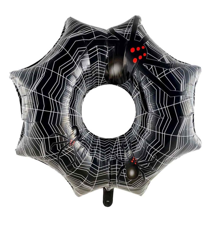 85cm Bamboo Party Spider & Web Pointed Star Foil Balloon
