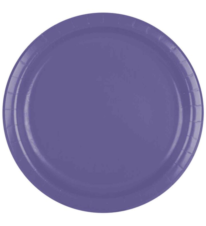 9" Paper Dinner Plates Purple 24ct