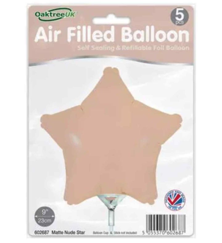 9" Oaktree Matte Nude Star Foil 5pcs