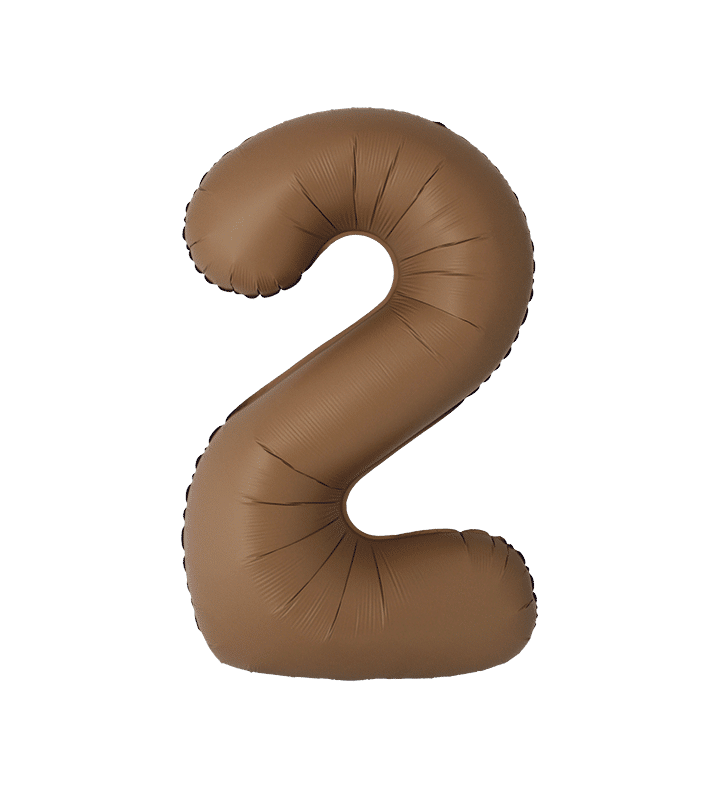 34" Matte Choco Number 2 Flexmetal Foil Balloon