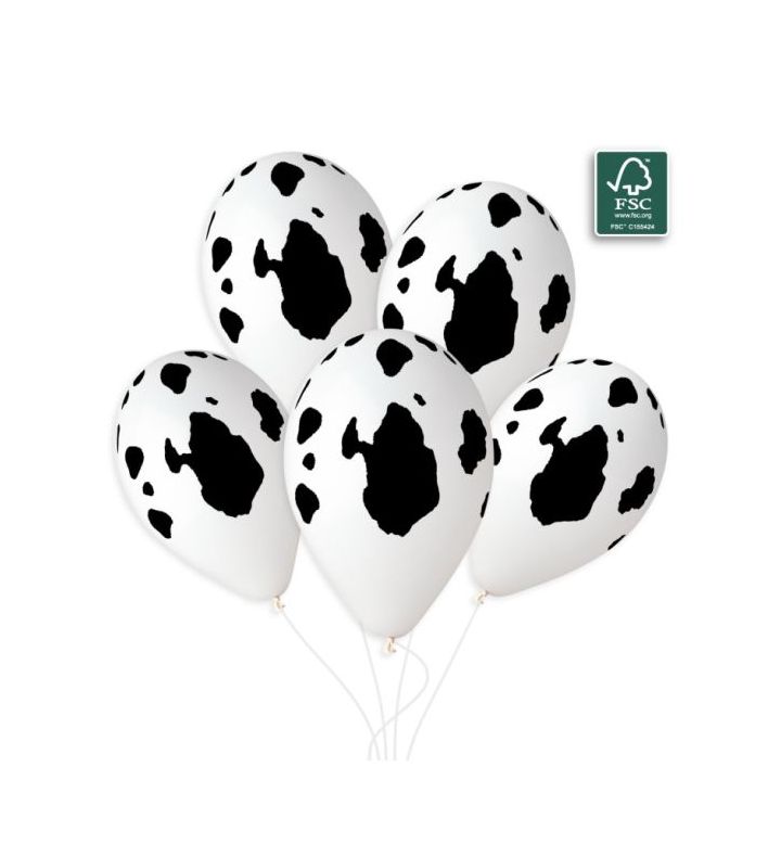 13" Gemar Cow Print Latex Balloons 25ct