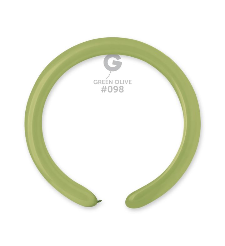 2" Gemar Green Olive Modelling Balloon 100ct