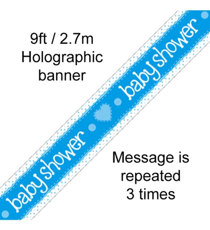 9ft Oaktree 'Baby Shower' Blue Holo Banner