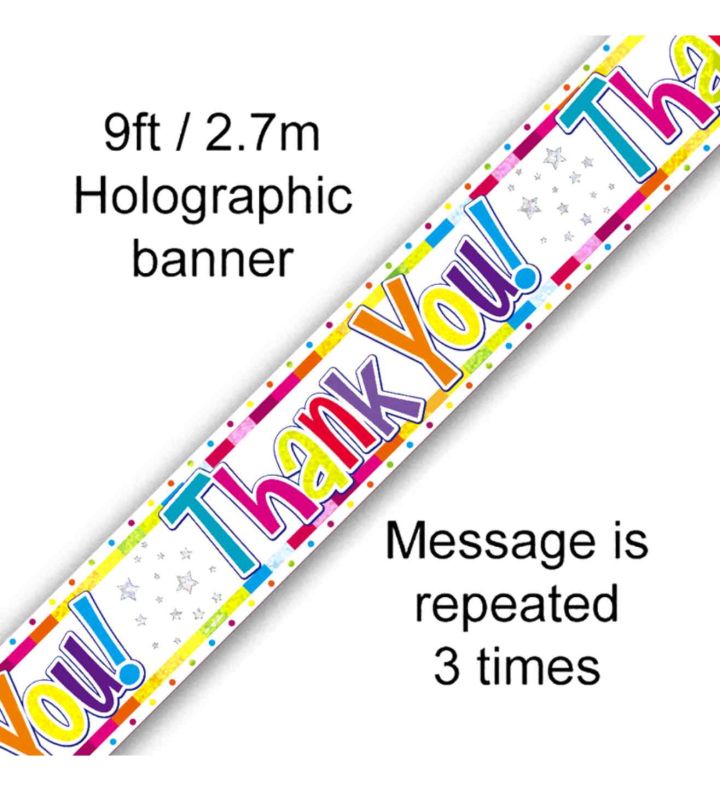 9ft Oaktree 'Thank You' Bright Holo Banner