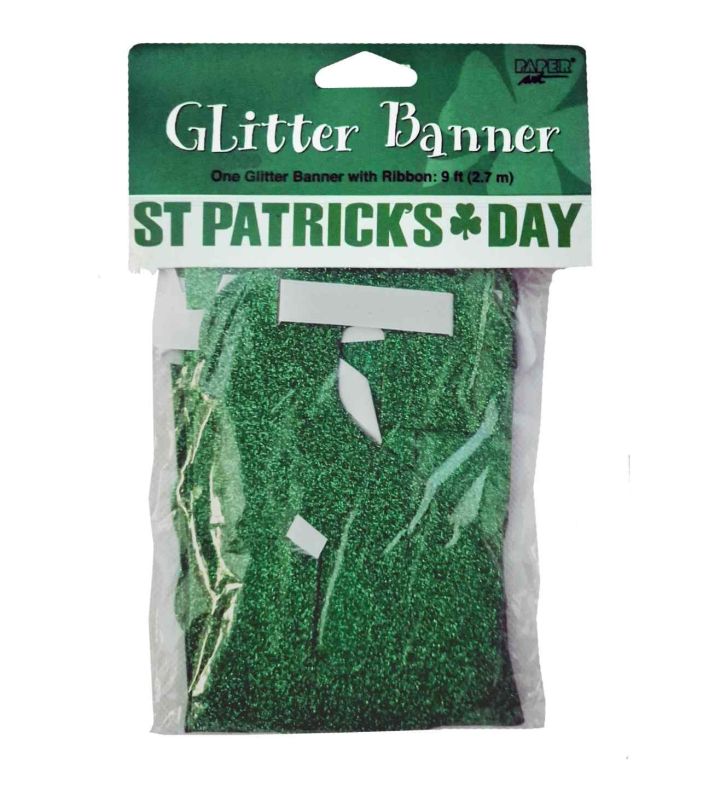 9ft St Patricks Day Glitter Banner