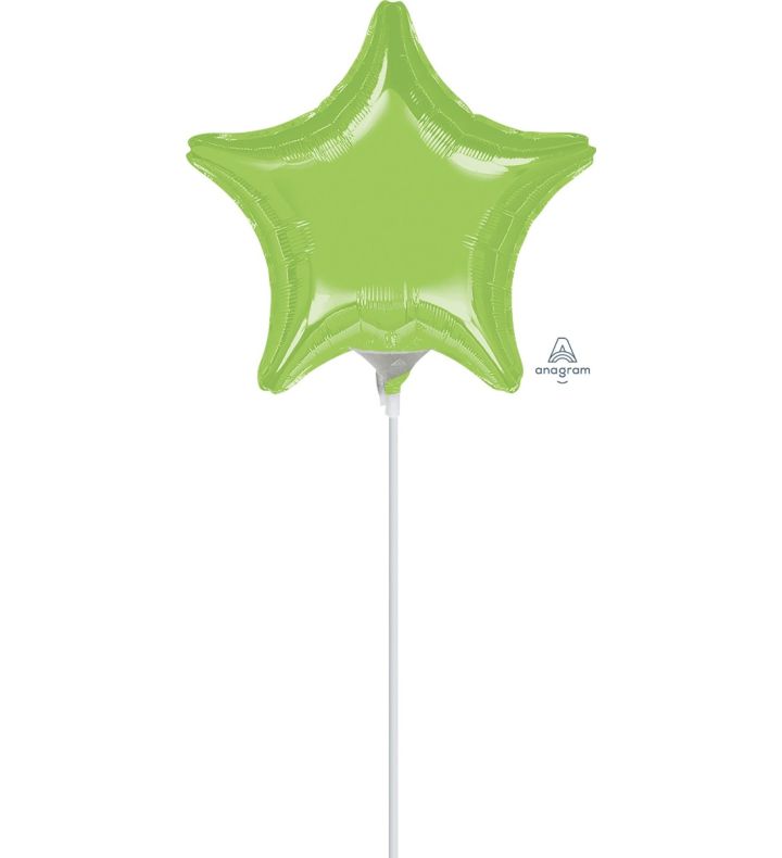 9" Anagram Lime Green Star Foil Balloon