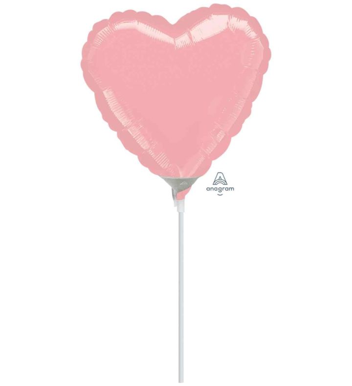 9" Anagram Pastel Pink Heart Foil Balloon