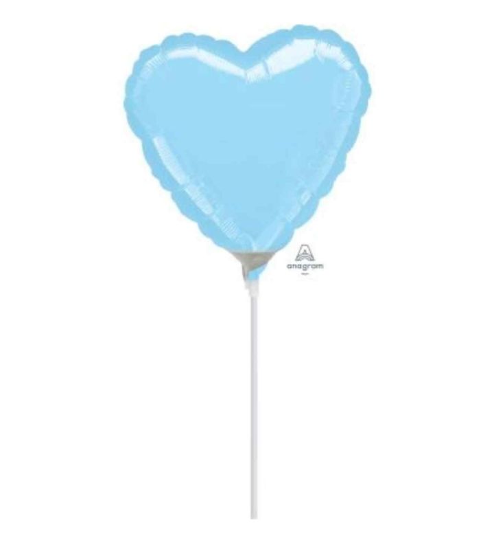 9" Anagram Pearl Pastel Blue Heart Foil Balloon