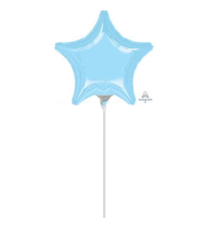 9" Anagram Pearl Pastel Blue Star Foil Balloon