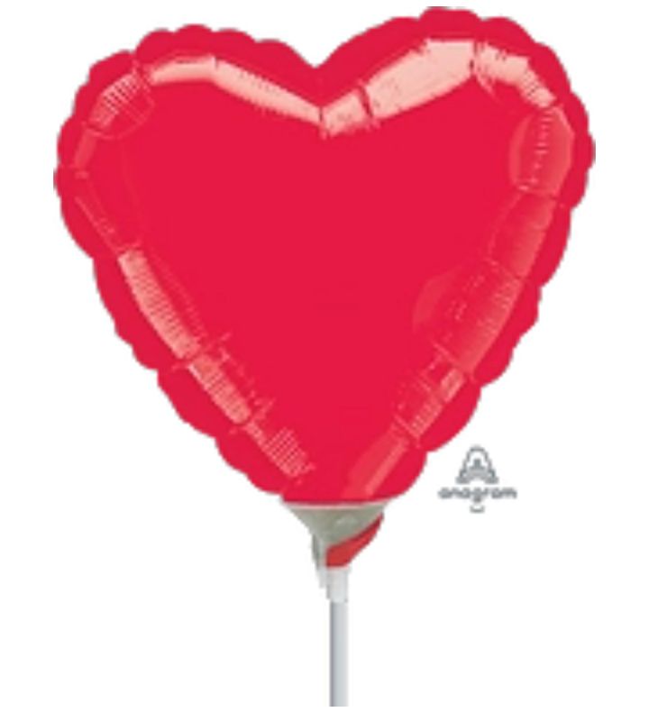9" Anagram Red Heart Foil Balloon