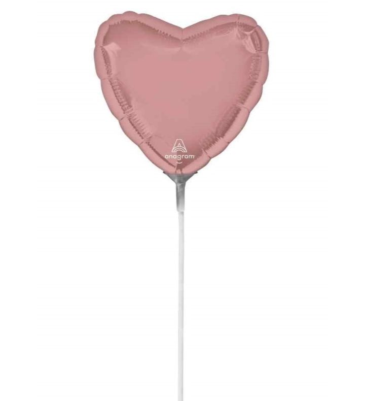 9" Anagram Rose Gold Heart Foil Balloon