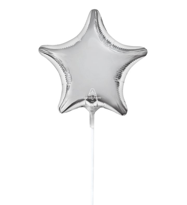 9" Anagram Silver Star Foil Balloon