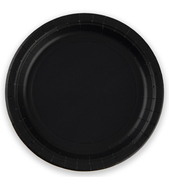 9" Paper Plates Black Oaktree 8ct