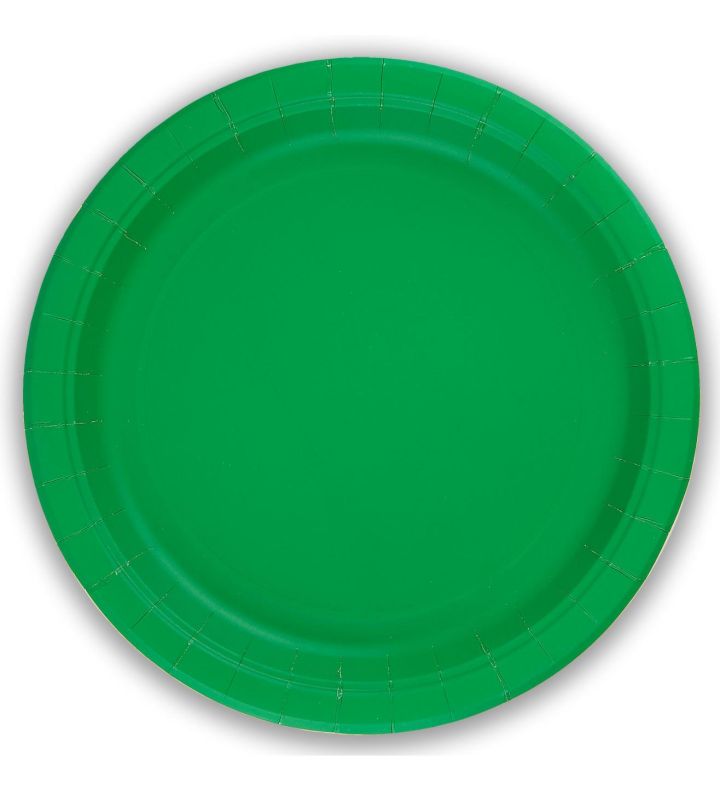 9" Paper Plates Emerald Green Oaktree 8ct