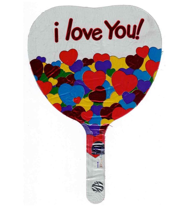 9" I Love You Multi Coloured Mini Hearts Foil Balloon