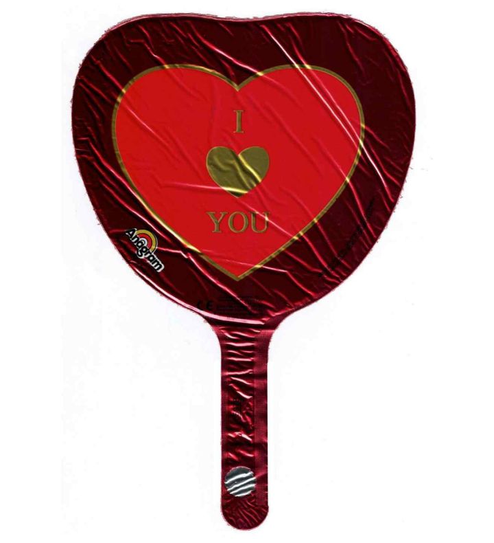 9" I Love You With Gold Heart Heart Anagram Foil Balloon
