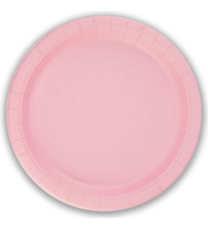 9" Paper Plates Light Pink Oaktree 8ct