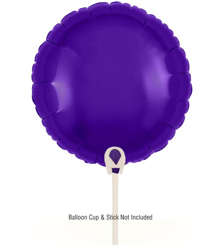 9" Oaktree Purple Round Foil Balloons 5pcs
