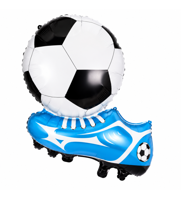 Blue Football Boot With Football Foil Balloon