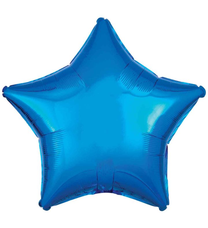 17" Amscan Metallic Blue Star Foil Balloon