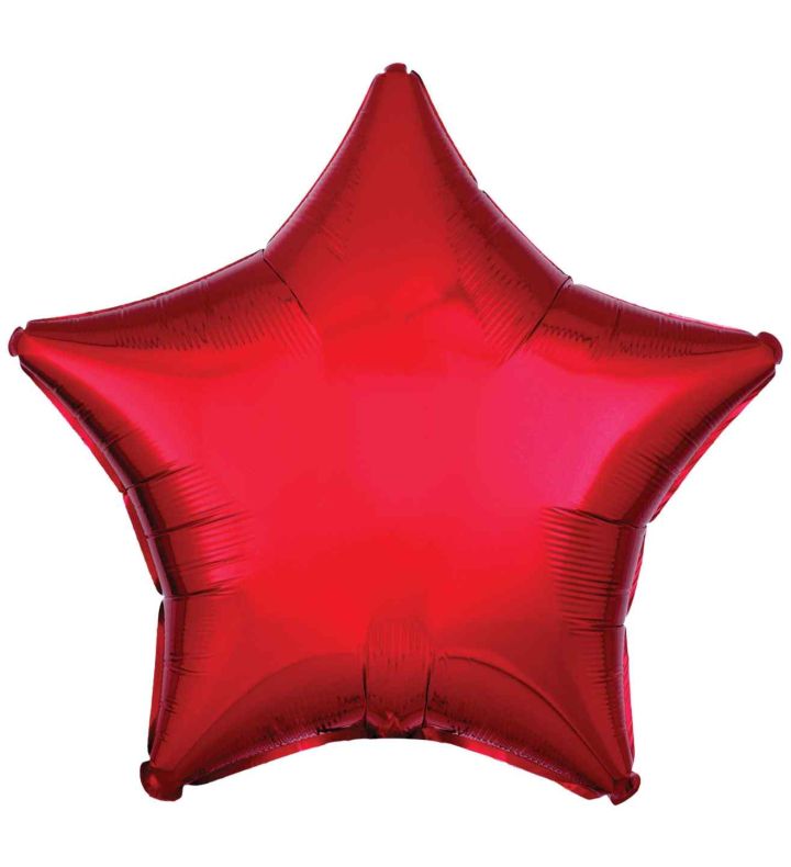 17" Amscan Metallic Red Star Foil Balloon Unpackaged