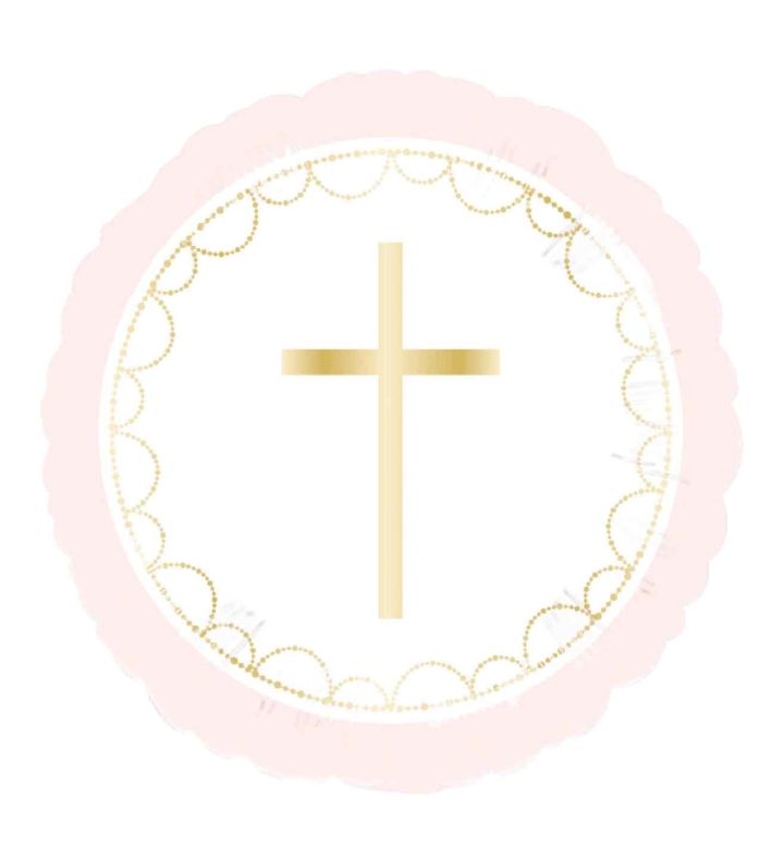 18" Pink Botanical Celebration Communion Foil