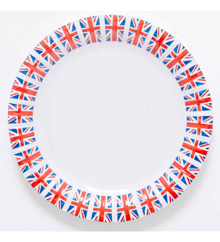 Red White & Blue GB Flag Paper Plate
