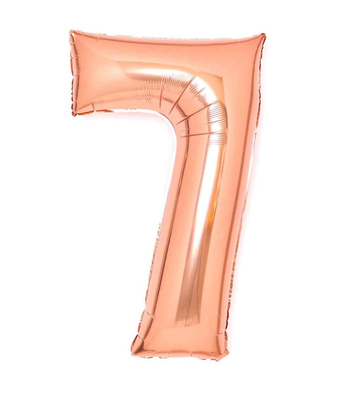 34" Amscan Number 7 Rose Gold Foil Balloon