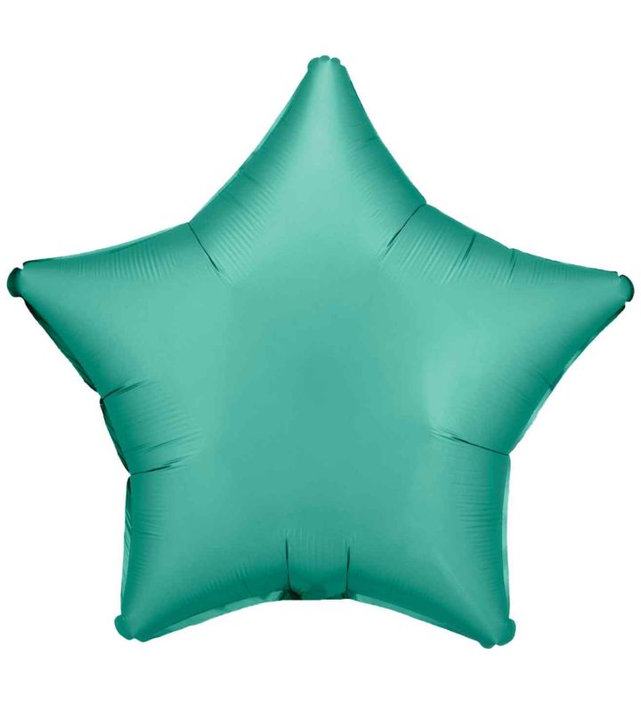 17" Amscan Silk Lustre Jade Green Star Foil Balloon