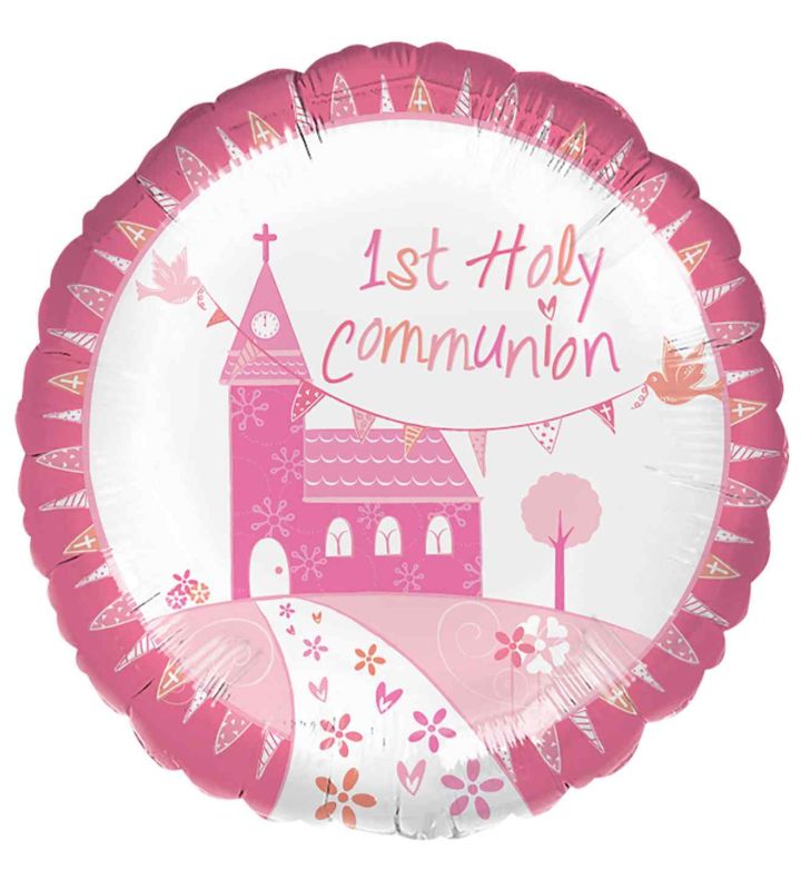 18" Communion Church Pink Foil Balloon