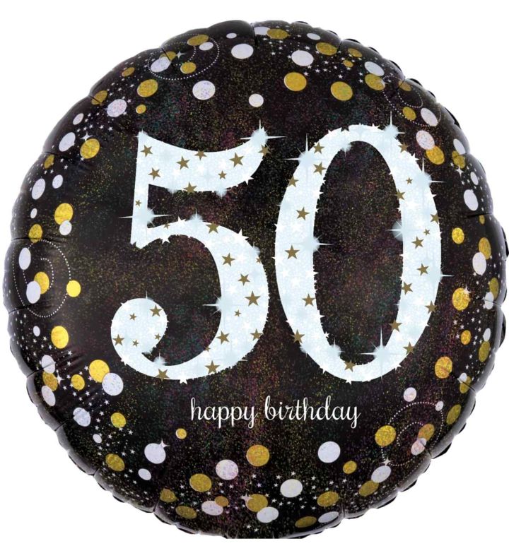 18" Gold Sparkling Celebration 50th Birthday Foil Balloon