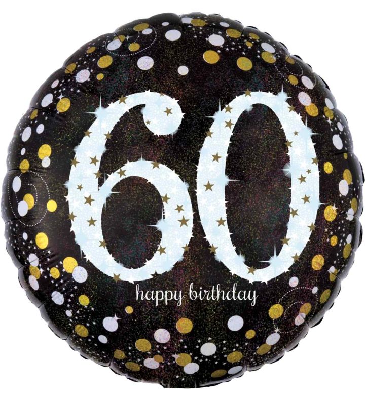 18" Gold Sparkling Celebration 60th Birthday Foil Balloon