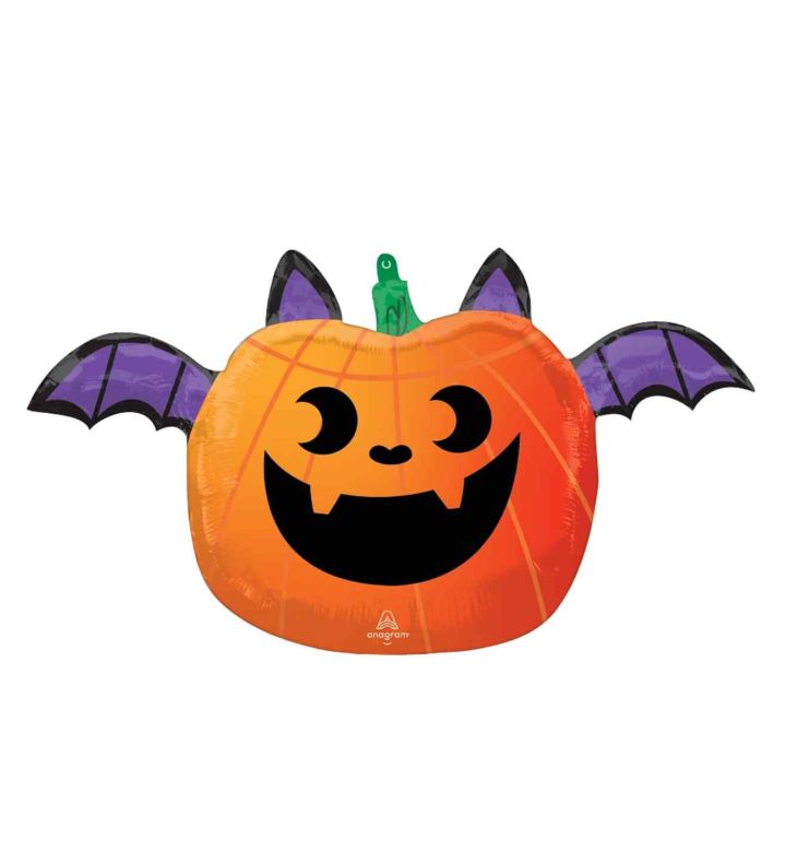 26" Fun and Spooky Pumpkin Bat Foil Balloon