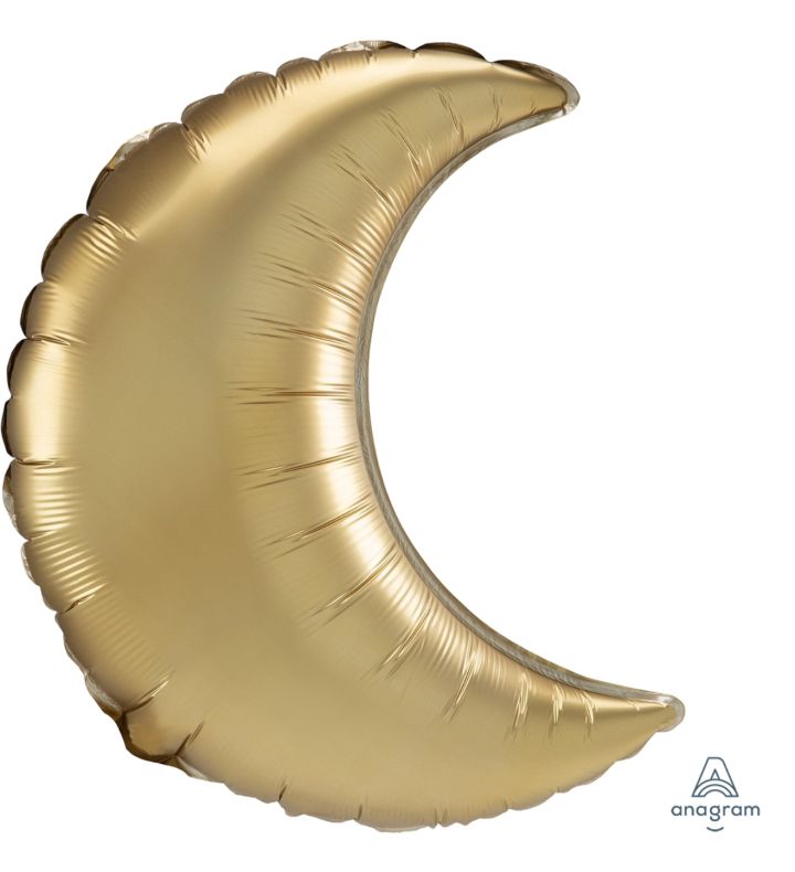 26" Gold Satin Luxe Crescent Foil Balloon